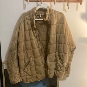 Free people tan, quilted jacket.